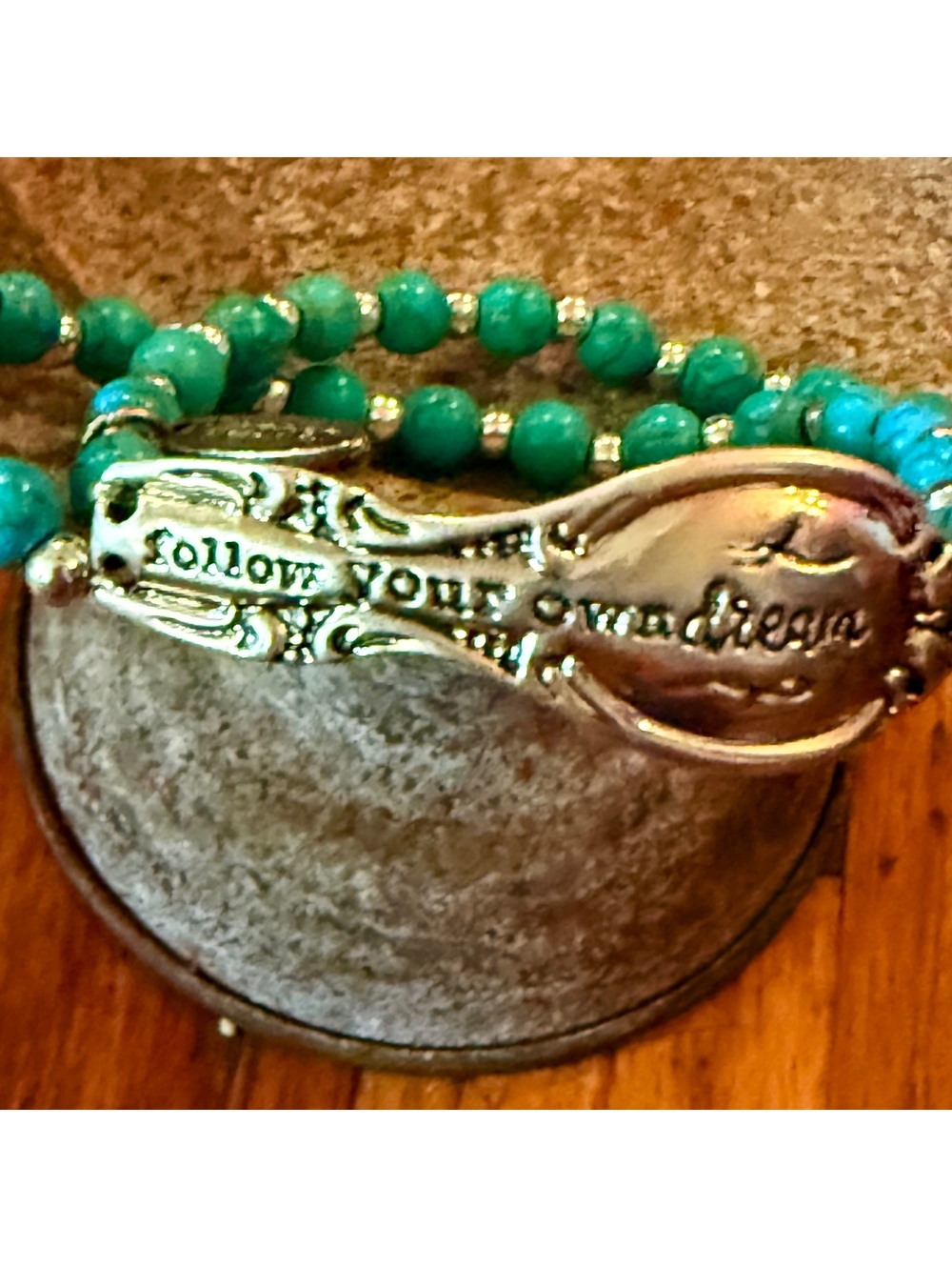 Plunder Design 'Follow Your Own Dream' Turquoise Beaded Bracelet